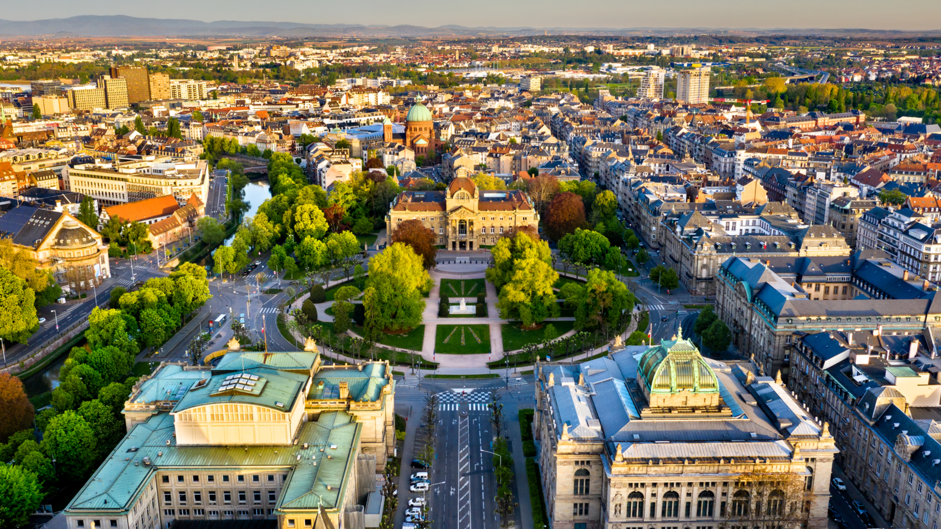 La Neustadt de Strasbourg, vue du ciel