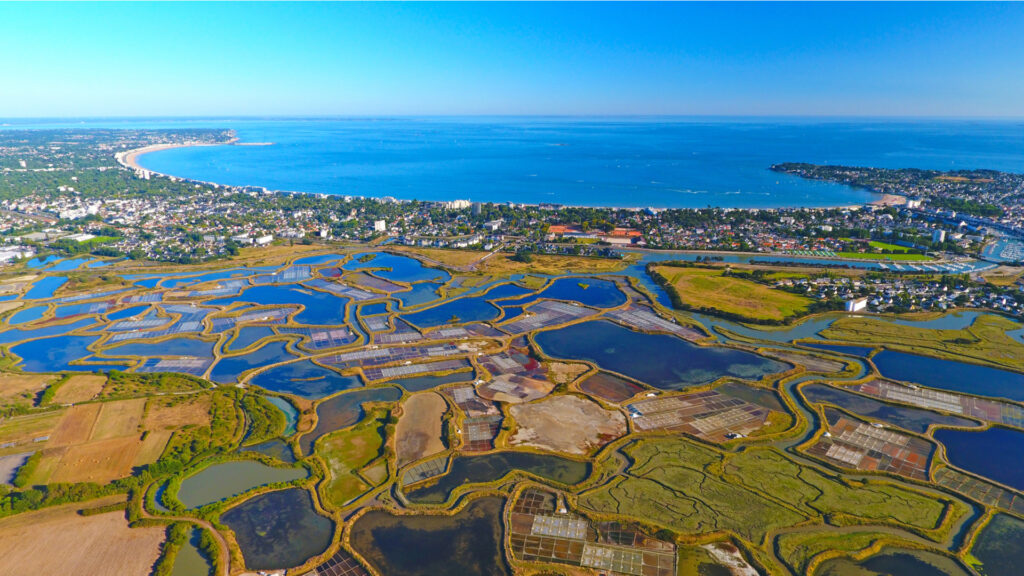 La Baule-Escoublac vue depuis les marais-salants de Guérande