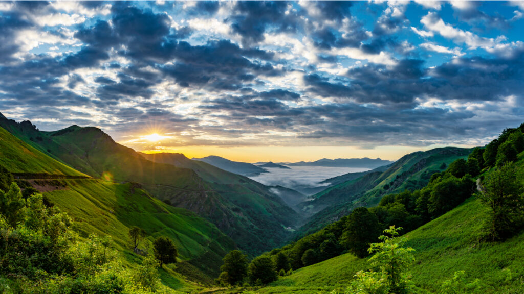 Pays Basque vu depuis le col de l'Espéguy