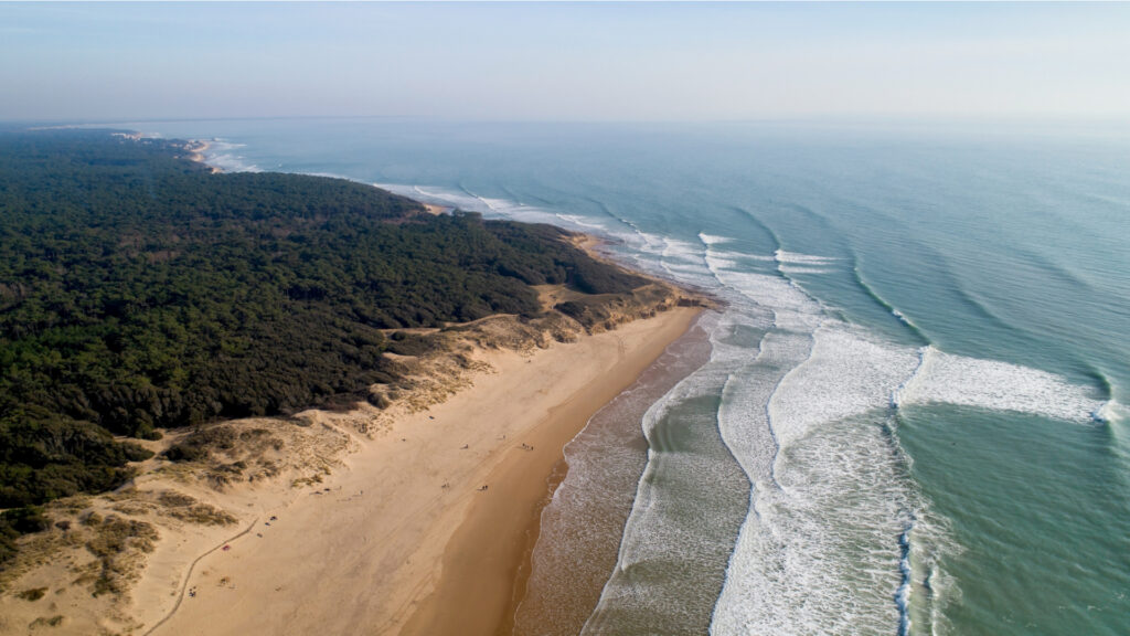 Plage de Vendée vue du ciel