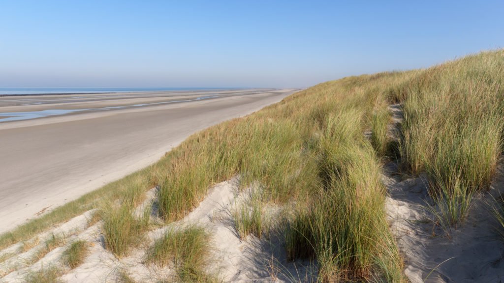 Chemin côtier et dunes de sable dans la Baie de Somme